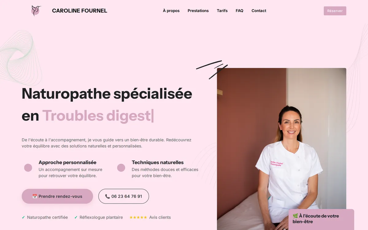 Page d'accueil du site Caroline Fournel