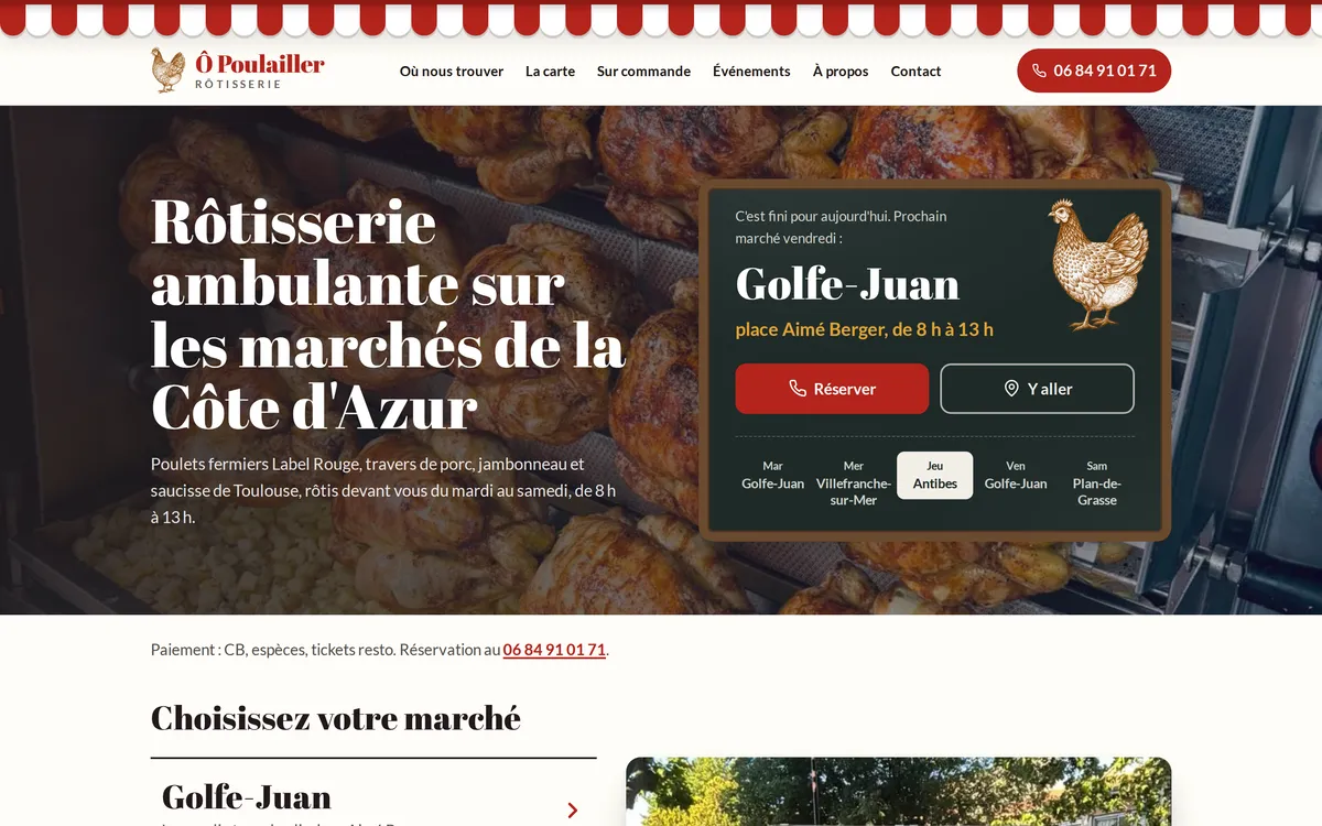 Page d'accueil du site Ô Poulailler